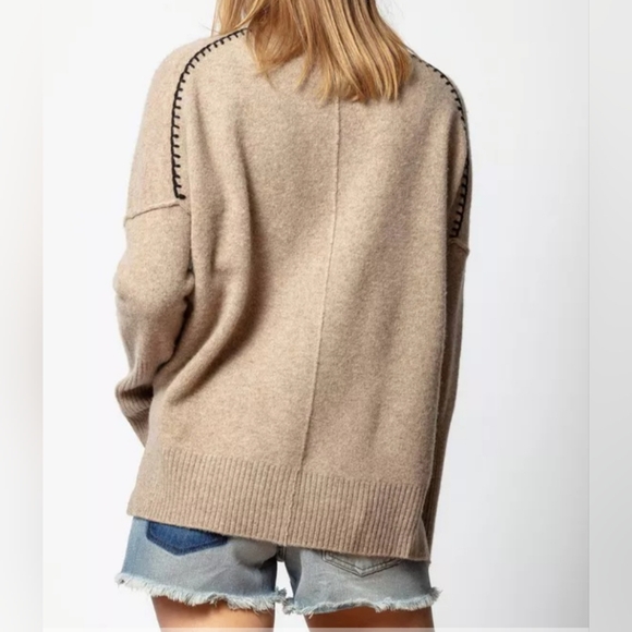 Zadig & Voltaire Alma Give Me Love Oversized Turtleneck Sweater, 100% Wool, EUC! - Picture 9 of 15